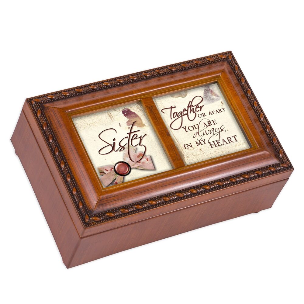 9433 Sister Ribbon Woodgrain Rope Trim Petite Music Box Plays That's What